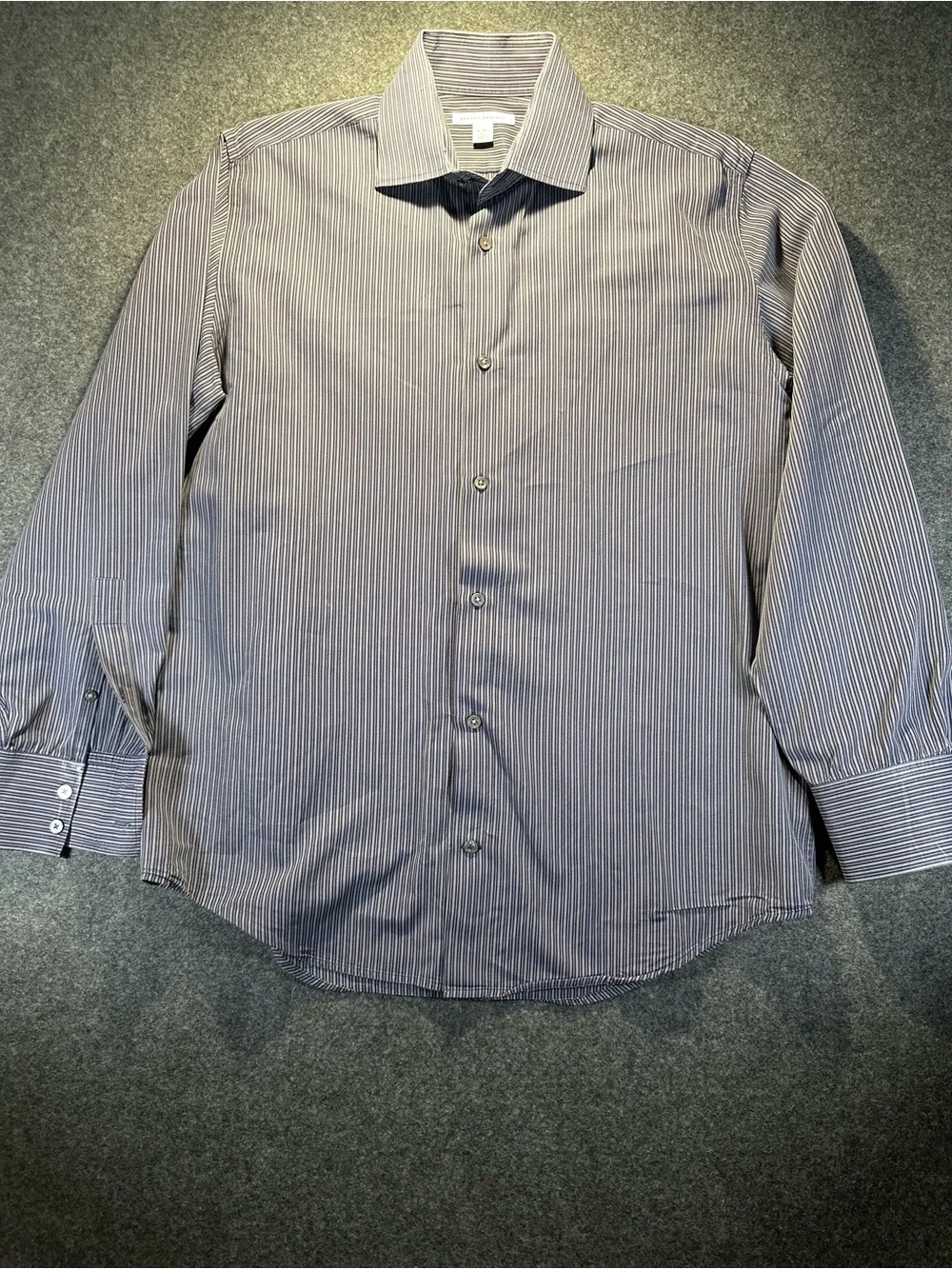 Banana Republic Navy and White Pinstripe Dress Shirt
